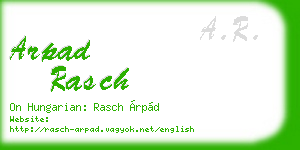 arpad rasch business card